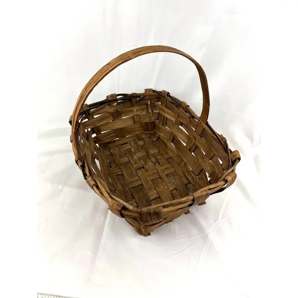 Primitive Split Oak Farmhouse‎ Gathering Woven Basket Made in Italy 16
